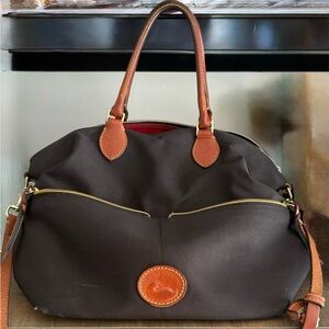 Dooney & Bourke Black Tote with Brown Accents